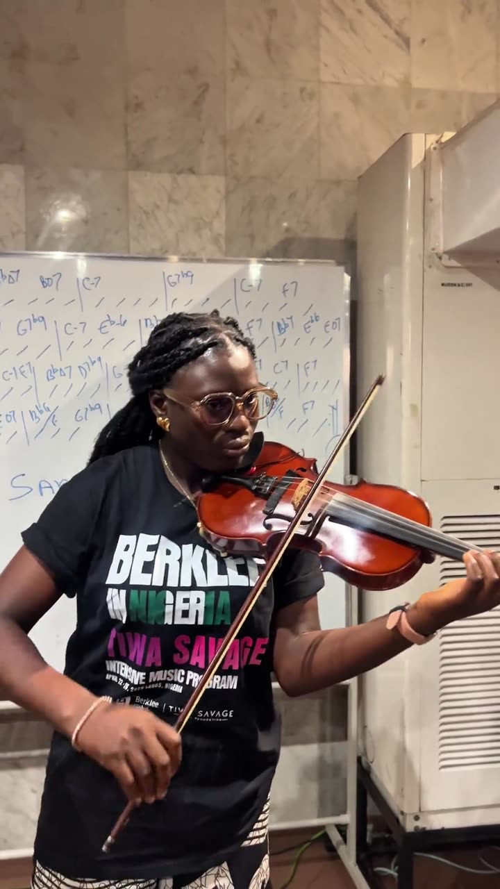 A student performing on violin
